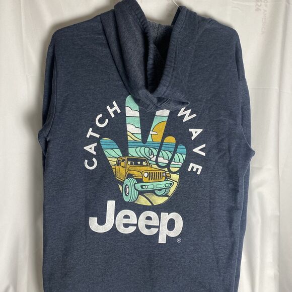 Jeep Hoodie Jeep Wrangler Gladiator Beach Catch a Wave Graphic Size L Unisex - Picture 2 of 9